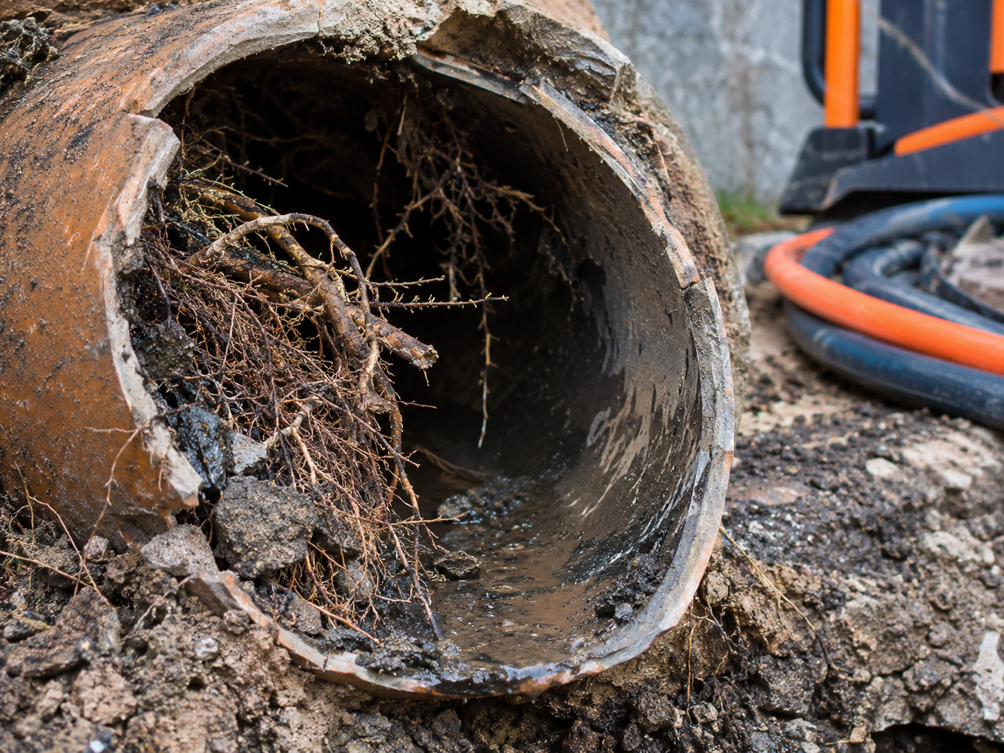 Structural defects inside commercial drainage pipework