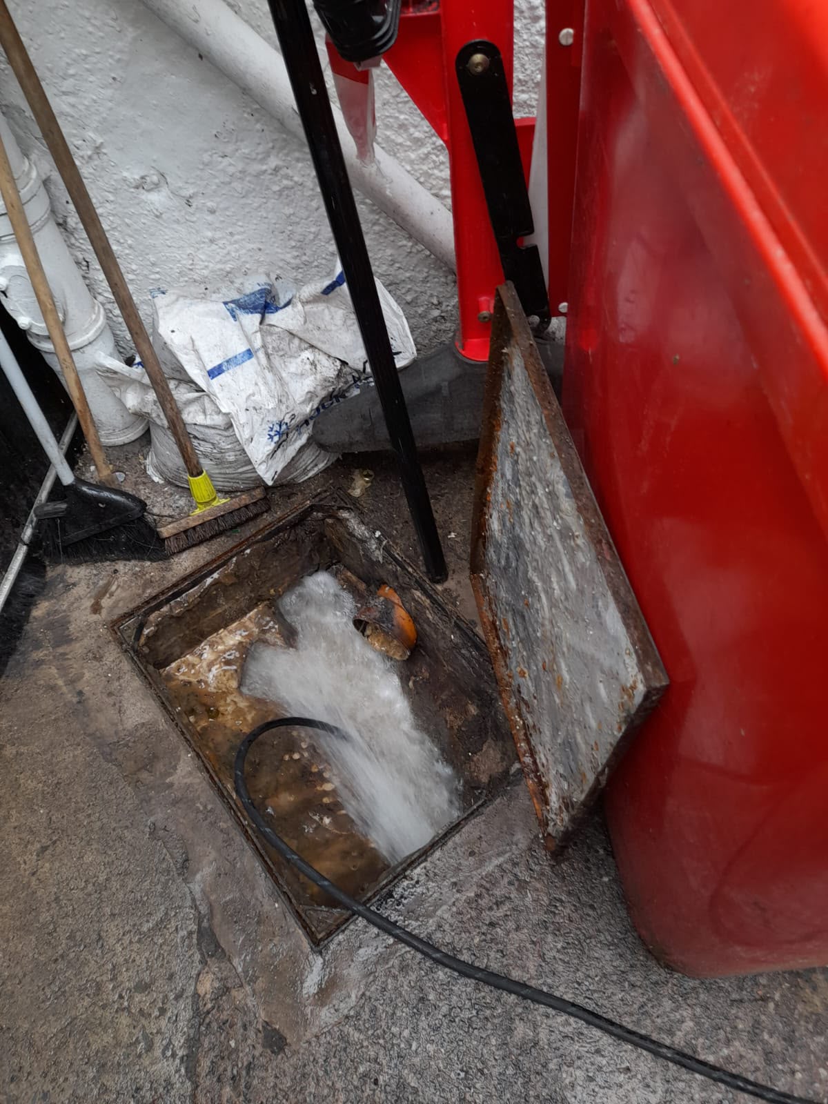 CCTV drain inspection showing the inside of a drainage pipe
